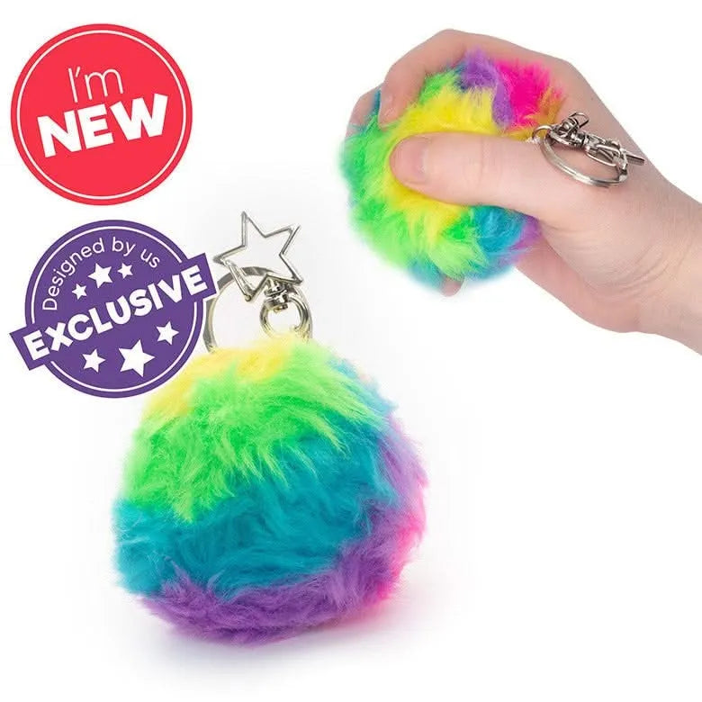 Scrunchems Furry Squish Ball Keychain-Scrunchems Furry Squish Ball Keychain