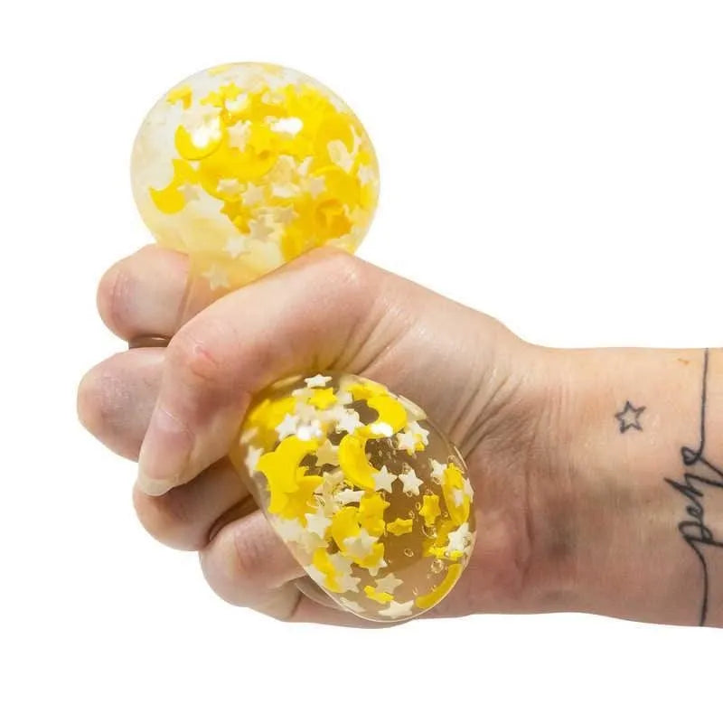 Scrunchems Glow in the Dark Moon and Stars Squishball-Scrunchems Glow in the Dark Moon and Stars Squishball