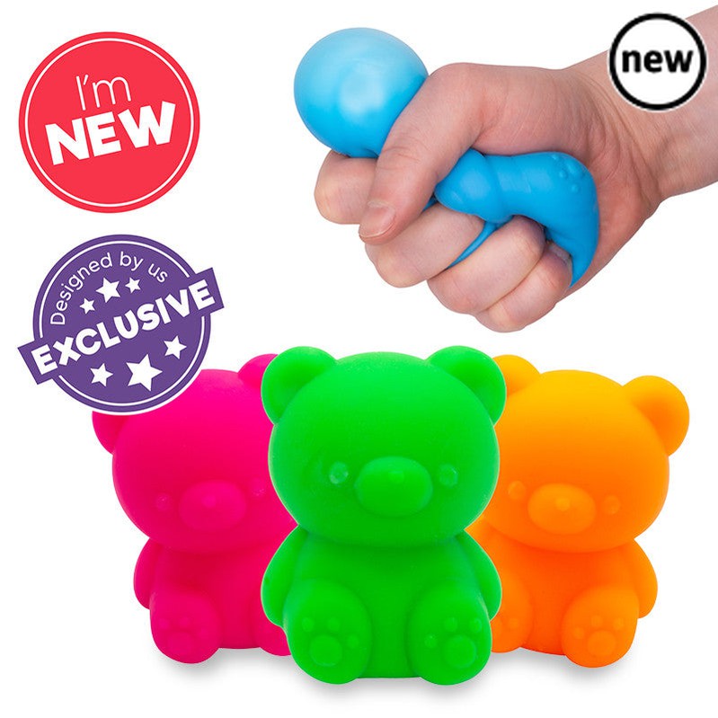 Scrunchems Squishy Neon Scented Bears, The Scrunchems Squishy Neon Scented Bears are a popular choice for children seeking fidgets, stress relief, and hand strengthening. Here are some key features and benefits of these delightful squishy bears: Features: Versatile Use: Ideal for rehabilitation or hand-strengthening exercises, making it a practical choice for therapeutic purposes. Kid-Friendly Design: Kids love the fun and squeezable nature of these squishy bears, making them an engaging toy for play and re