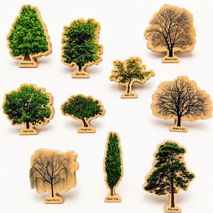 Seasons Wooden Trees Pack of 10-Seasons Wooden Trees Pack of 10