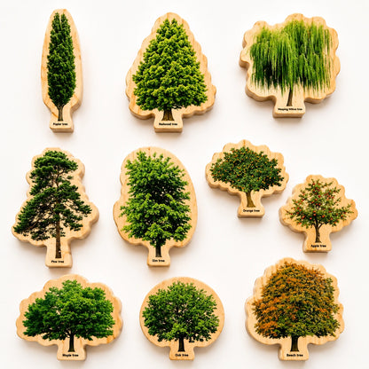 Seasons Wooden Trees Pack of 10-Seasons Wooden Trees Pack of 10