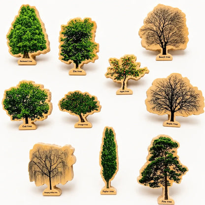 Seasons Wooden Trees Pack of 10-Seasons Wooden Trees Pack of 10