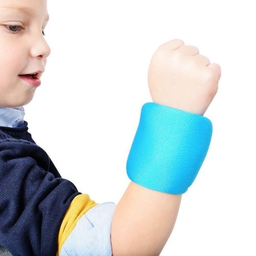 Sense Weighted Wristbands, Soft weighted sensory wrist bands fasten with hook and loop and provide a discreet sensory aid to increase body awareness for fine motor skills. The weighted Sensory Wrist weights are an effective integration tool for providing extra sensory input during handwriting. Helps to develop strength, stability and increased awareness to the hands and wrist. These smart wrist weights feature an adjustable hook and loop fastening that provides a just-right, custom fit. Filled with PVC grai
