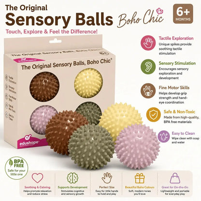 Sensory Ball 10cm - Pack of 4 - Boho Chic-Sensory Ball 10cm - Pack of 4 - Boho Chic