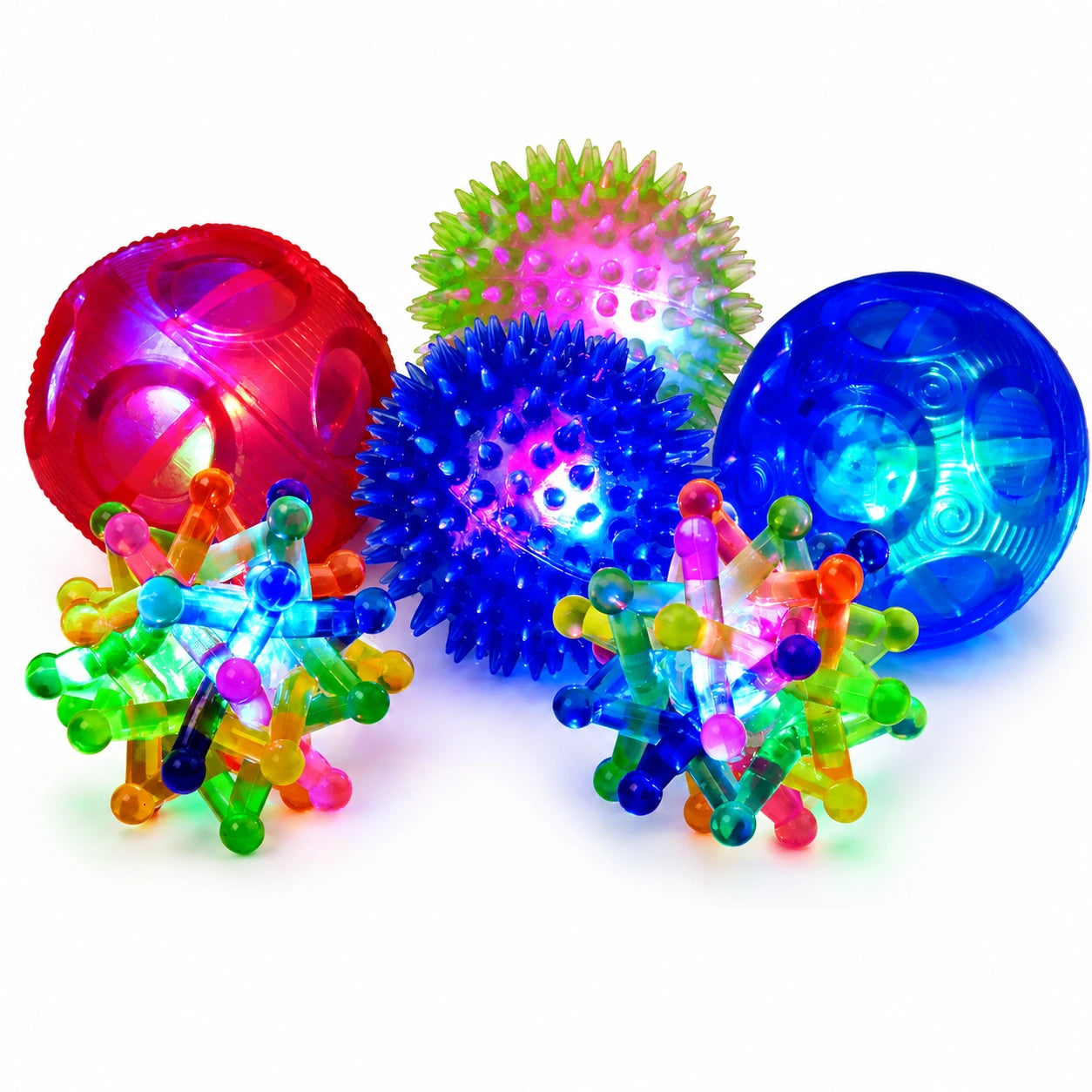Sensory Light Up Ball Set - Pack of 6-Sensory Light Up Ball Set - Pack of 6
