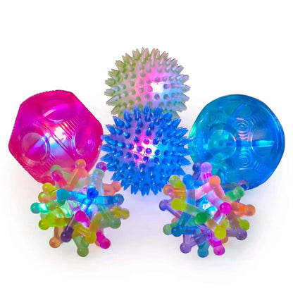 Sensory Light Up Ball Set - Pack of 6-Sensory Light Up Ball Set - Pack of 6