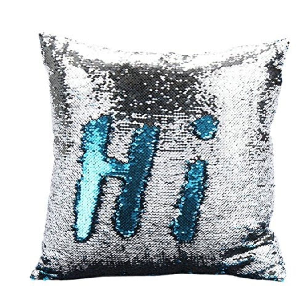 Sensory Mermaid Cushion, The sequin fabric looks like shimmery fish scales, providing visual and tactile appeal,run your fingers across the reversible sequins and watch the colours change. Reversible sequin colour changing cushion, very tactile product, great for sensory rooms, item consists of cushion case and cushion filler. Move your hands across the reversible sequins to change the colour. Draw shapes or write your name on the pillow Colours supplied at random, Sensory Mermaid Cushion,Sequin cushion,mer
