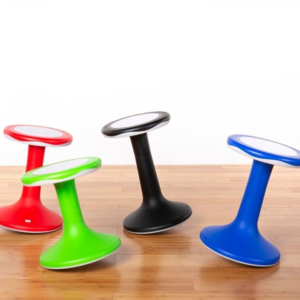 Sensory Motion Wobble Stool, The Sensory Motion Wobble Stool is a lightweight, durable and ergonomically designed sensory stool, the sensory motion wobble stool encourages stationary seating for active children and is the ideal outlet for extra energy. The unique curvature and non-slip base on the Sensory Motion Wobble Stool allows children to safely lean and spin in any direction, so a child may develop better core control. The high-quality soft-touch seat provides comfort while the over-molded side grips 