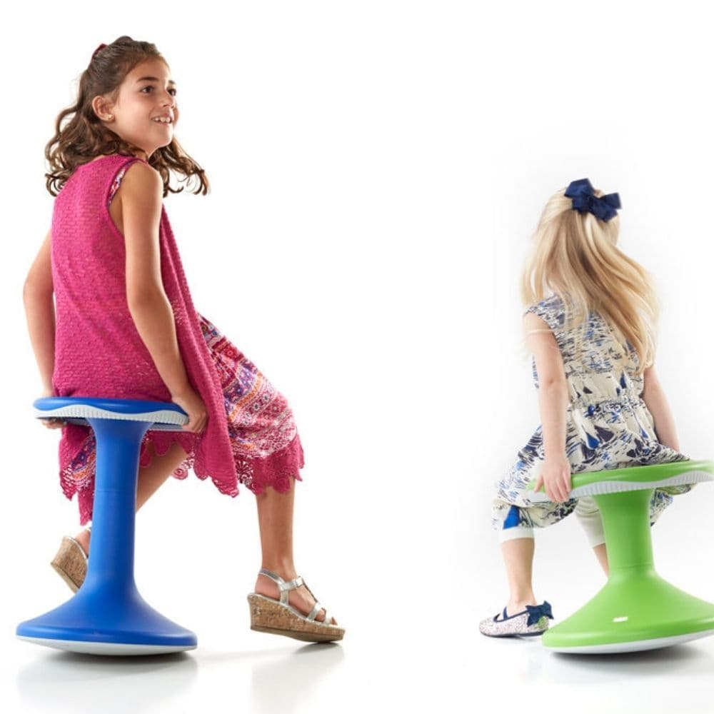 Sensory Motion Wobble Stool, The Sensory Motion Wobble Stool is a lightweight, durable and ergonomically designed sensory stool, the sensory motion wobble stool encourages stationary seating for active children and is the ideal outlet for extra energy. The unique curvature and non-slip base on the Sensory Motion Wobble Stool allows children to safely lean and spin in any direction, so a child may develop better core control. The high-quality soft-touch seat provides comfort while the over-molded side grips 