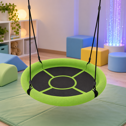 Green Sensory Nest Swing in an early years calming room