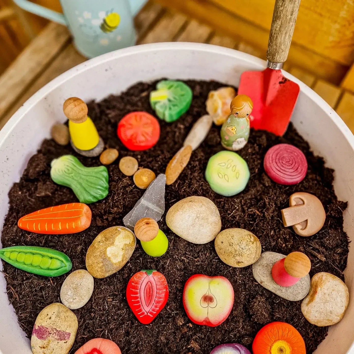 Sensory Play Stones Vegetables-Sensory Play Stones Vegetables