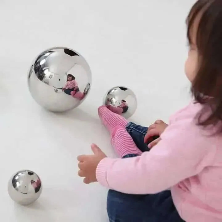Sensory Reflective Balls Silver Pack of 4-Sensory Reflective Balls Silver Pack of 4