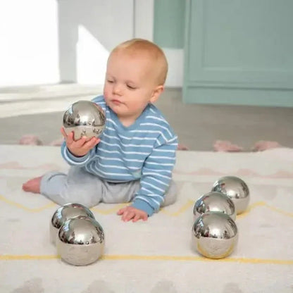 Sensory Reflective Balls Silver Pack of 4-Sensory Reflective Balls Silver Pack of 4