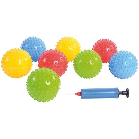 Set of 25 Spikey Balls with pump, Immerse yourself in a world of sensory discovery with our 25-Pack Tactile Sensory Balls. This carefully selected collection of textured and colorful balls is a fantastic resource that provides a wide range of sensory experiences. Whether you're a primary school teacher, a pre-school specialist, or simply someone who values sensory play, this versatile set has something to offer to all ages. Set of 25 Spikey Balls with pump Features: Multi-Sensory Delight: The 25-Pack Tactil