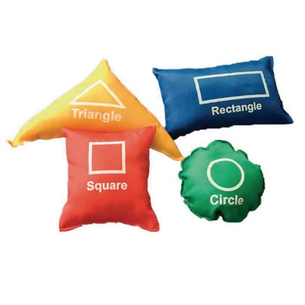 Shapes Beanbags Assorted Pack of 4, The Shapes Beanbags Assorted Pack of 4 are a set of 4 beanbags designed to assist with shape recognition. Each shape beanbag has the shape printed on the back. The square measures 10cm x 10cm. Cotton twill outer. Second inner bag for extra safety. Non-toxic filling of foam and plastic grains. Age suitability: 3 years +. Warning!: Not suitable for children under 3 years. Contains small parts. Choking hazard. Learning Outcomes Gross motor skills Co-ordination Sorting skills