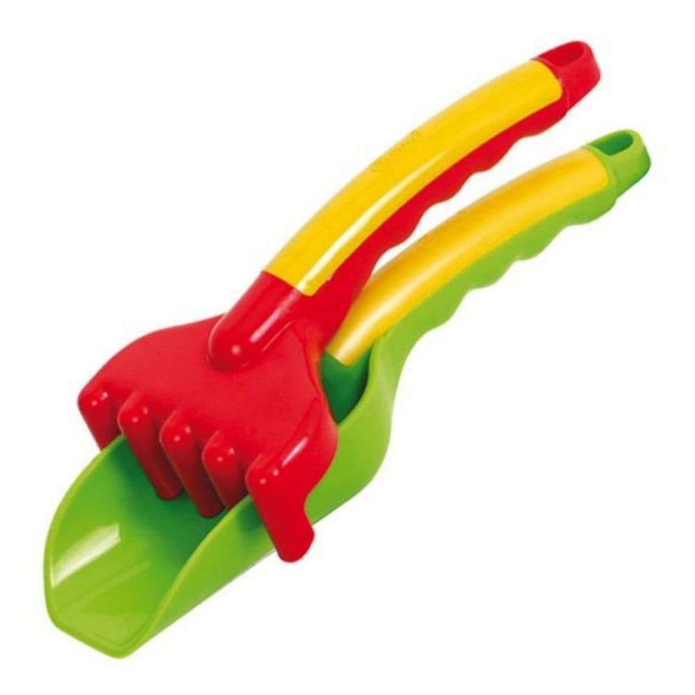 Shovel and Rake Set, Gowi sand and garden play equipment feature wide bases and ergonomically designed handles and are the perfect addition to your little one's sand and garden toys. Manufactured from hard wearing plastic in bright colours. Consists of 2 play pieces. Colourful shovel & rake set perfect for use in the garden, sandpit or at the beach! Perfectly sized for little hands to grip. Consists of 2 play pieces - a shovel and rake. Gowi Toys are manufactured to strict safety standards using bright, bol