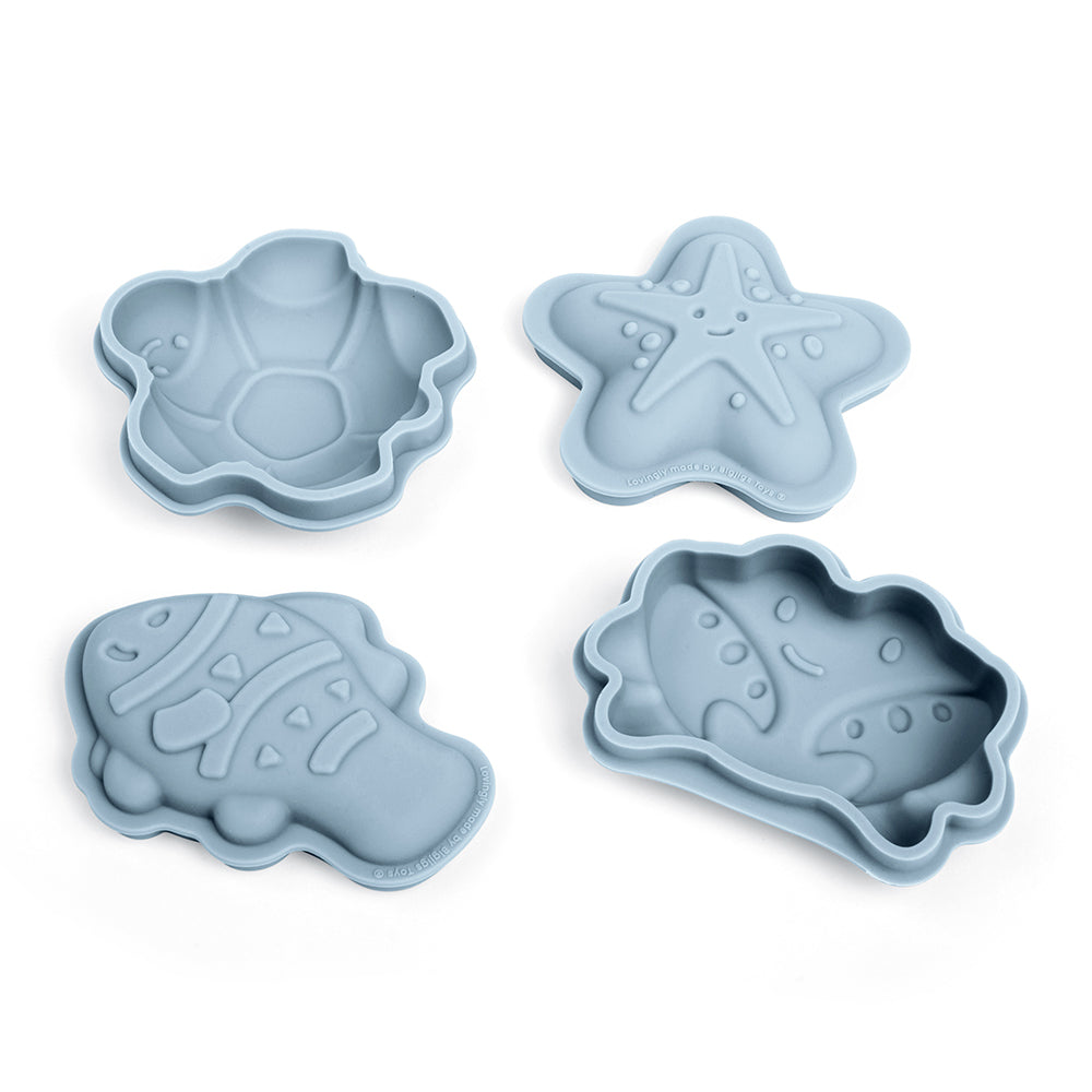 Silicone Character Sand Moulds, Create unique sand creations with our set of four 100% silicone sand moulds. The perfect silicone beach toys, children can enjoy hours of entertainment as they mould different shapes into the sand. Use the sand moulds to decorate a sandcastle, create an under the sea sand mural, scoop up sand, and much more. Silicone is a sustainable alternative to plastic and is temperature and stain-resistant, meaning it won’t melt in the sun or get marked. When playtime’s over, the sand mo