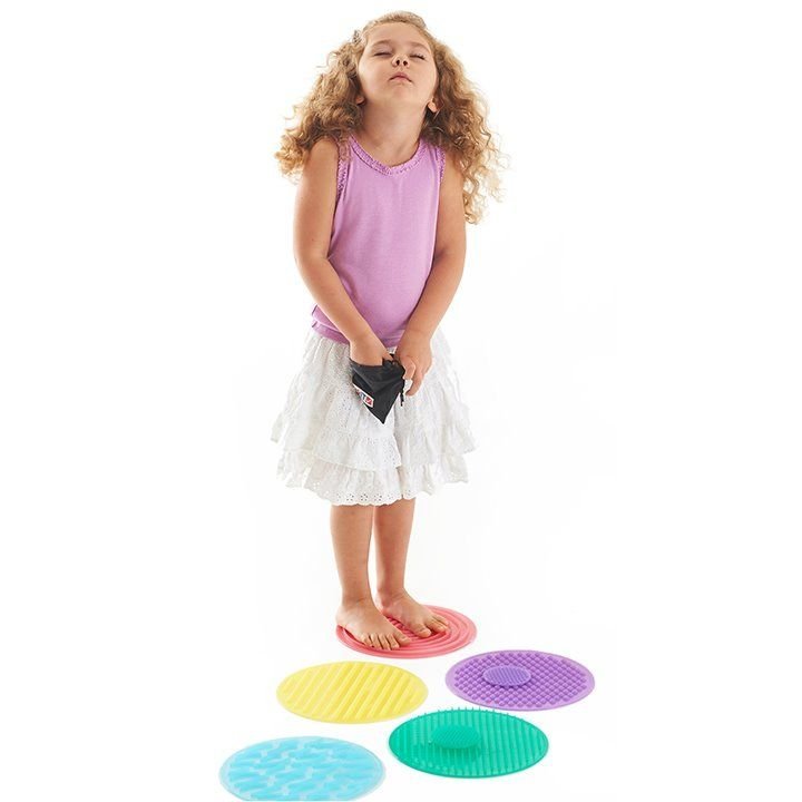Silishapes Sensory Circles, The sillishapes sensory circles pack contains10 textured discs (5 pairs large and small), made from soft flexible silicone. Each pair of Silishapes sensory circles has matching colours and identical patterns on their surfaces (i.e.both of the green disks have a bristly texture). The 5 pairs of Silishapes Sensory Circles discs are distinctive and different from each other. Children can feel the textures and discover their differences or place the Silishapes Sensory Circles into th
