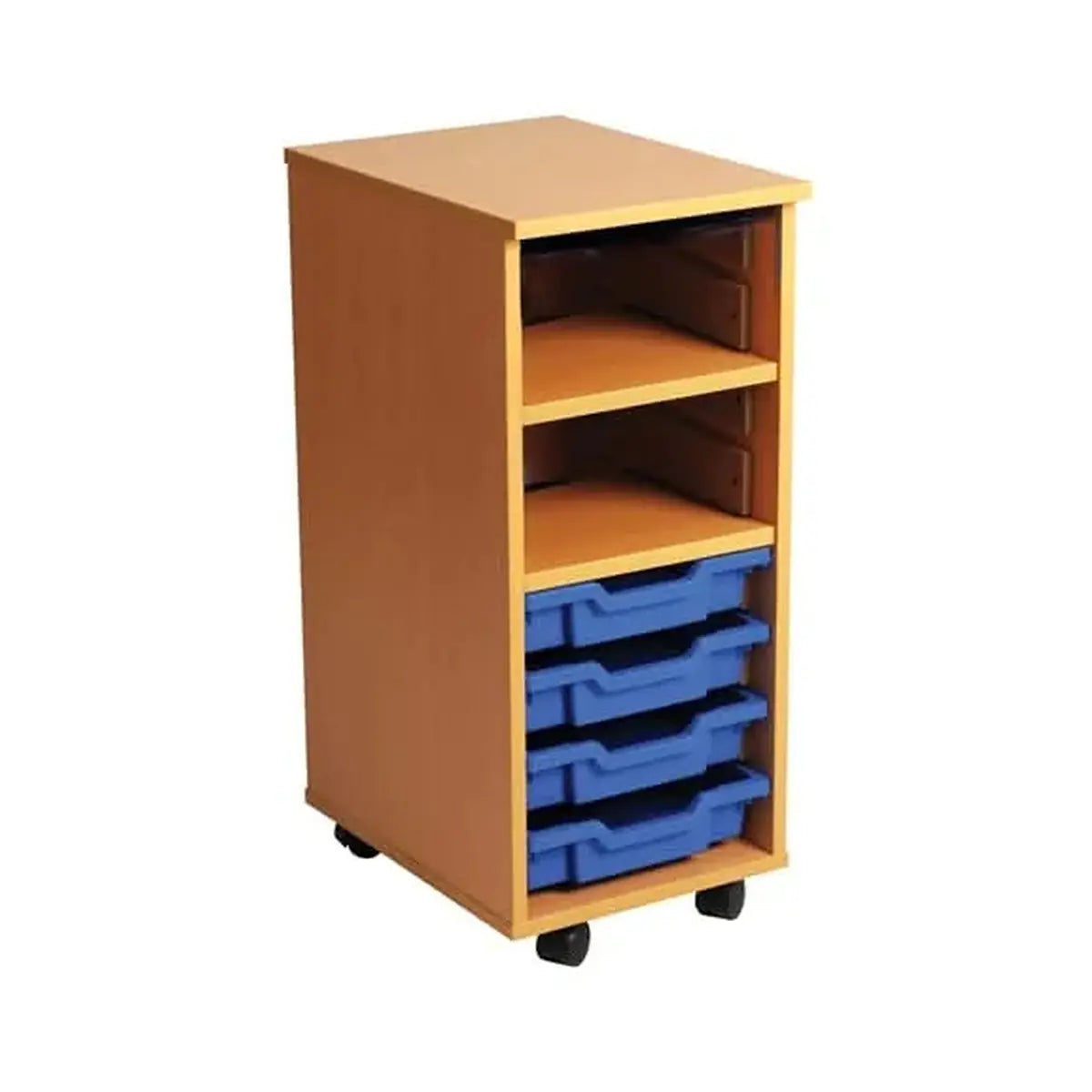 Single Bay Mobile Art Storage Combi Unit with 4 Trays-Single Bay Mobile Art Storage Combi Unit with 4 Trays
