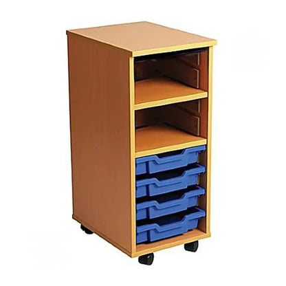 Single Bay Mobile Art Storage Combi Unit with 4 Trays-Single Bay Mobile Art Storage Combi Unit with 4 Trays