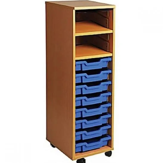 Single Bay Mobile Art Storage Combi Unit with 8 Trays-Single Bay Mobile Art Storage Combi Unit with 8 Trays