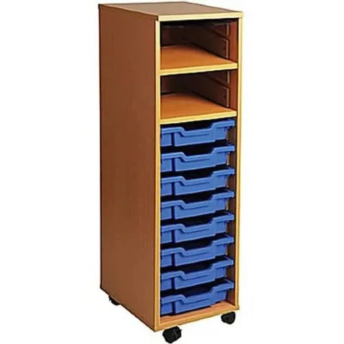 Single Bay Mobile Art Storage Combi Unit with 8 Trays-Single Bay Mobile Art Storage Combi Unit with 8 Trays