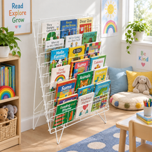 Single Sided Floor Standing Book Rack in a bright early years classroom