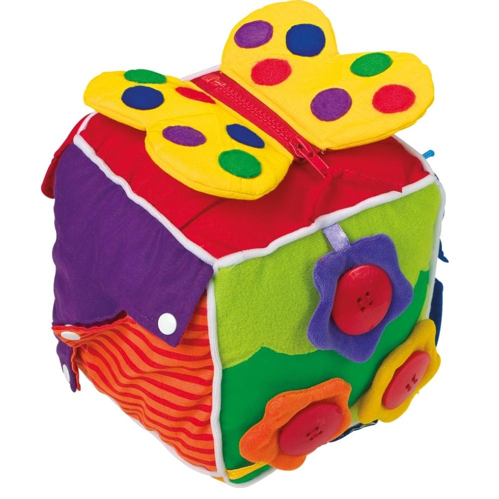 Skills Activity Cube, Boost your child's motor skills in a fun and interactive way with the Skills Activity Cube. This softly padded cube is not just a treat for the eyes but also a treasure trove of activities that can keep your child engaged for hours. Key Features: Soft and Safe: Made of high-quality, soft padded material that is safe for children. Multifaceted Learning: Each side of the cube offers a unique fastening mechanism to stimulate a range of motor skills. Variety of Fastenings: Features lacing,