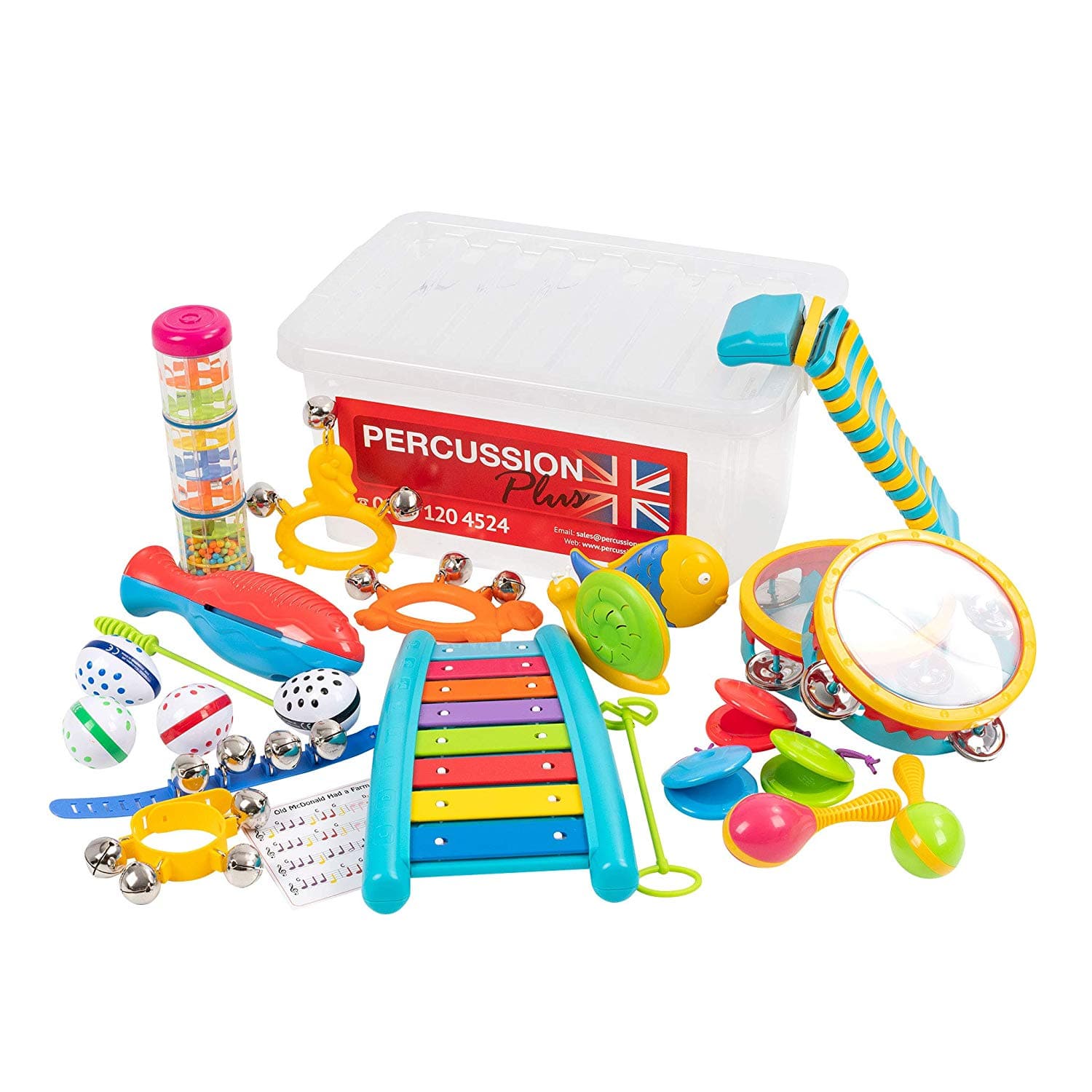 Small hands classroom pack, The best way for the whole class to get busy making music and interesting sounds! The Small hands classroom pack contains a fantastic quality selection of hand held percussion for early years. This Small hands classroom pack is the best way for the whole class to get busy making music and interesting sounds! It is a fantastic quality selection of hand held percussion for early years, supplied in strong storage box with lid. Great variety of hand held percussion items Ideal for cl