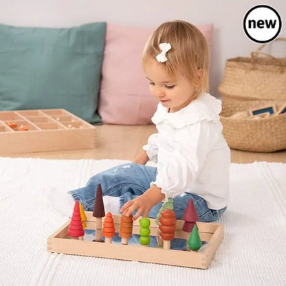 Small Wooden Mirror Tray-Small Wooden Mirror Tray