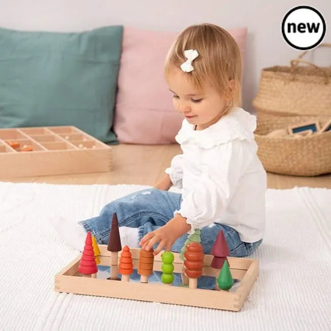 Small Wooden Mirror Tray-Small Wooden Mirror Tray