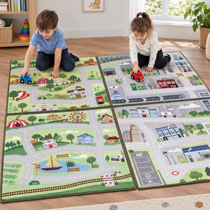 Small World Road Map Set 1 in use with children — indoor early years lifestyle image 2