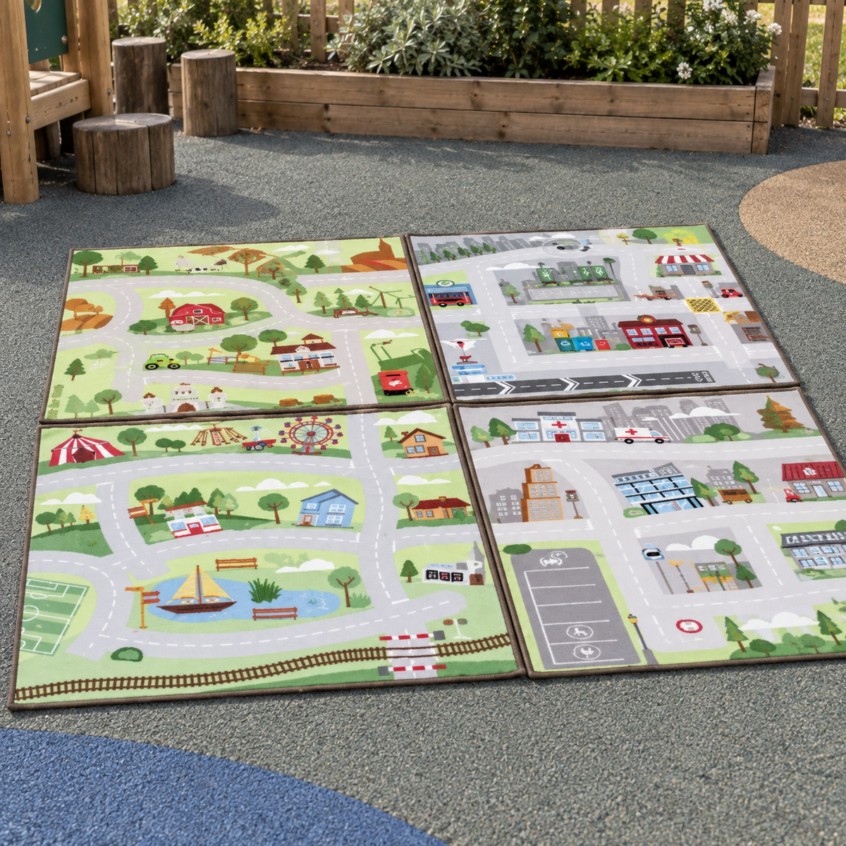 Small World Road Map Set 1 shown without children — outdoor early years lifestyle image 7