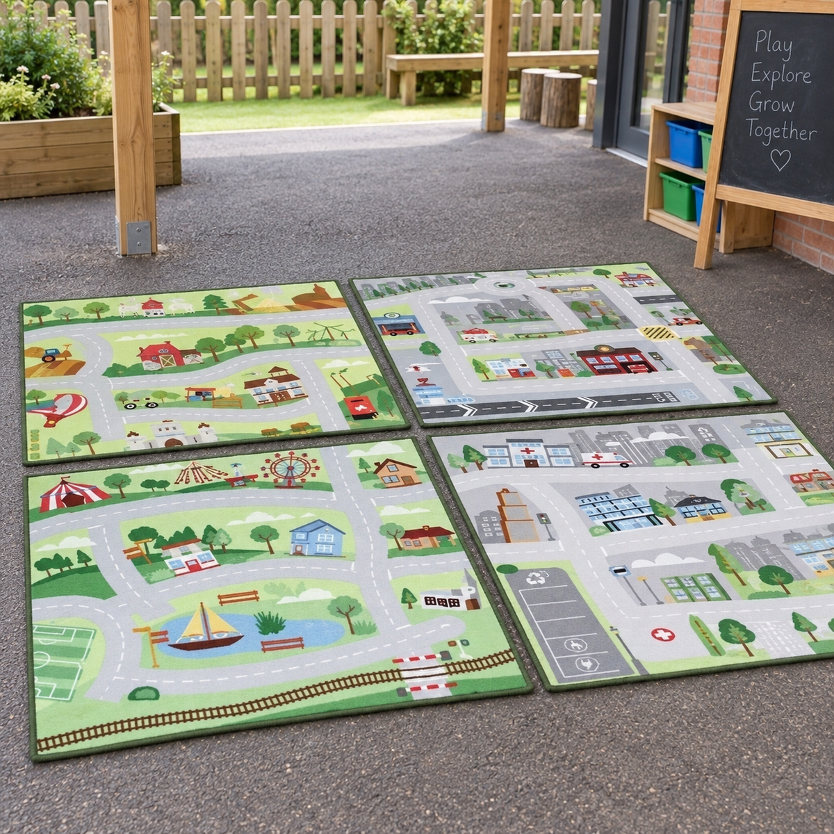 Small World Road Map Set 1 shown without children — outdoor early years lifestyle image 8