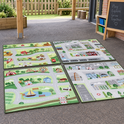 Small World Road Map Set 1 shown without children — outdoor early years lifestyle image 8