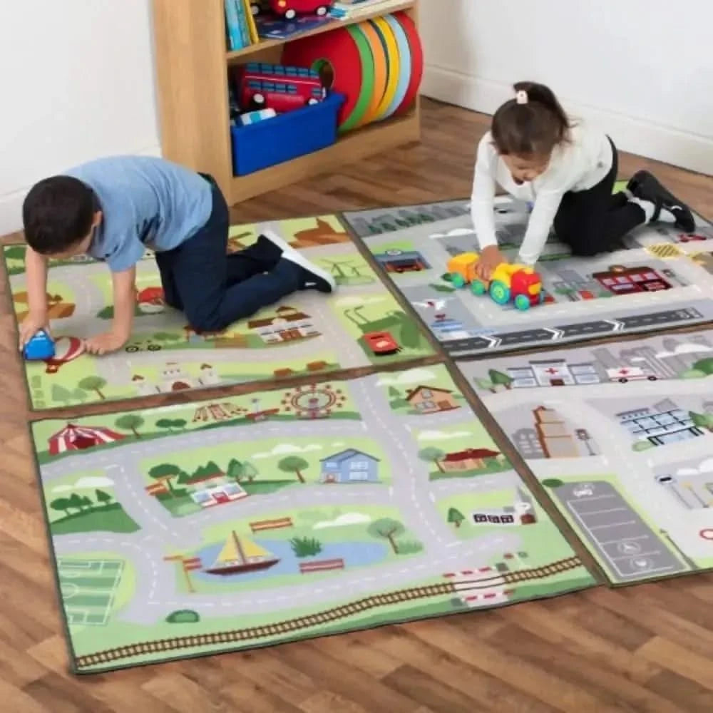 Small World Road Map Set 1 Indoor and Outdoor Carpets-Small World Road Map Set 1 Indoor and Outdoor Carpets