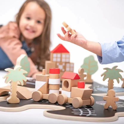 Small World Wooden Story Island Set 68pk-Small World Wooden Story Island Set 68pk