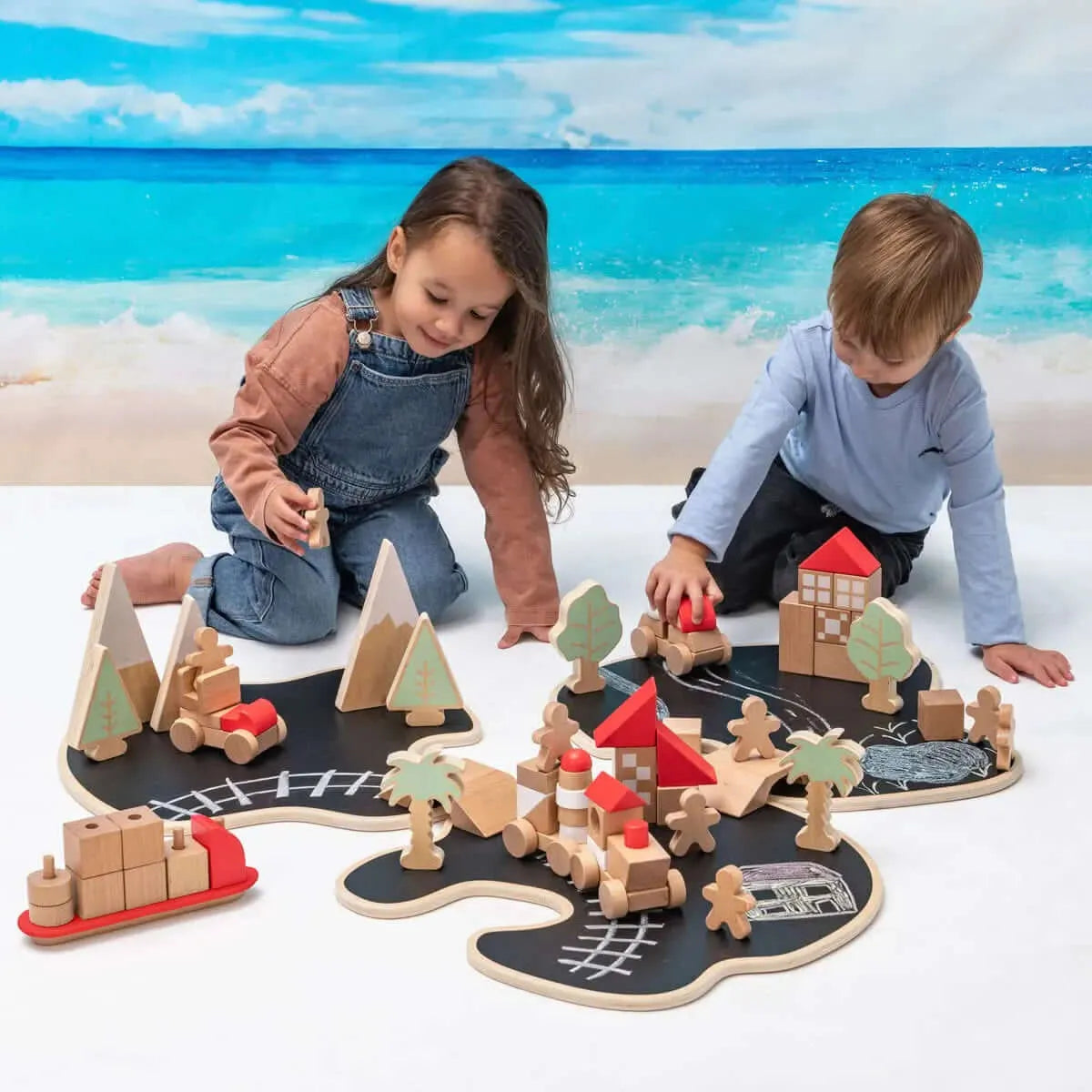 Small World Wooden Story Island Set 68pk-Small World Wooden Story Island Set 68pk