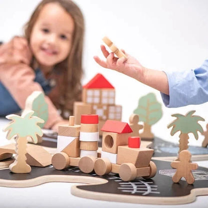 Small World Wooden Story Island Set 68pk-Small World Wooden Story Island Set 68pk