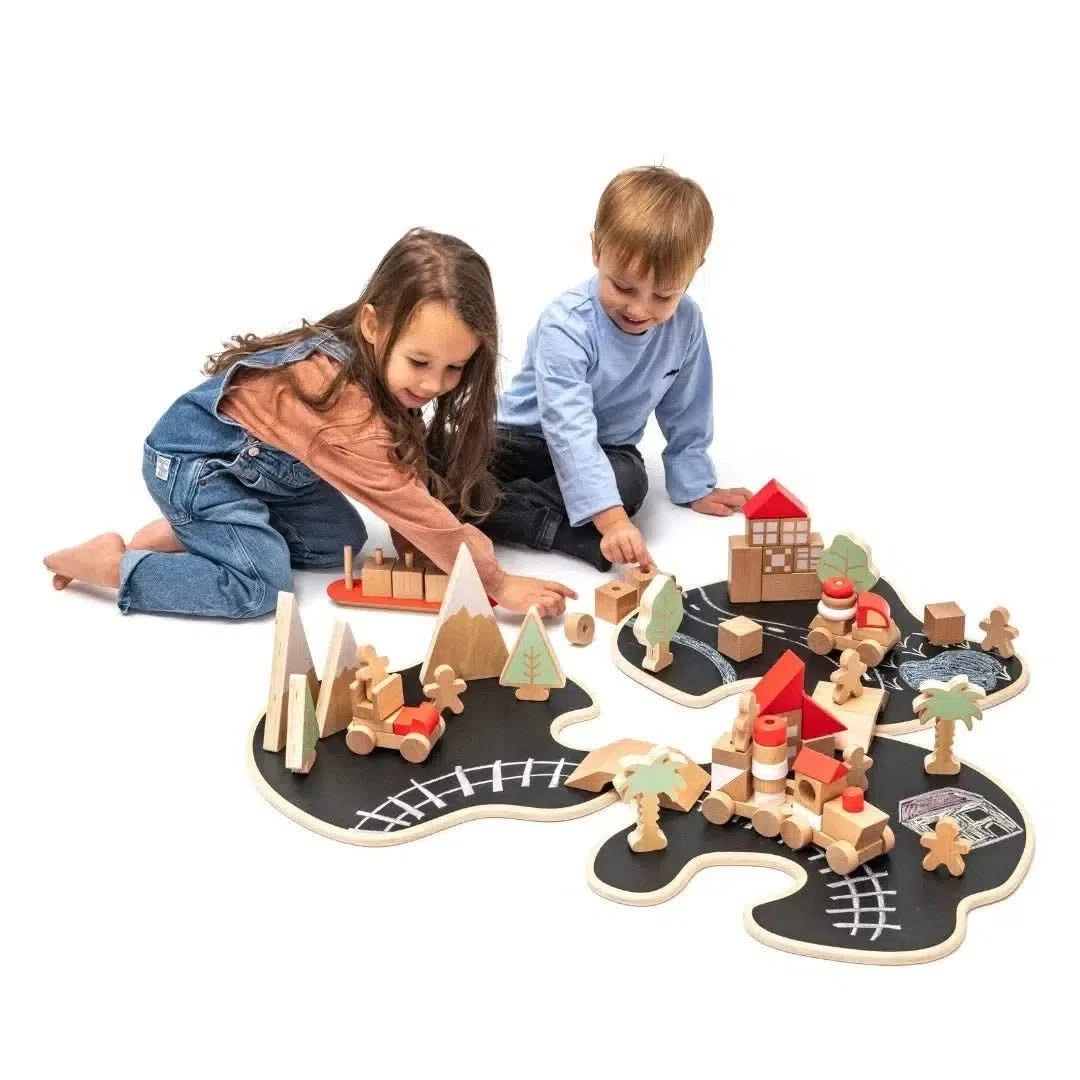 Small World Wooden Story Island Set 68pk-Small World Wooden Story Island Set 68pk