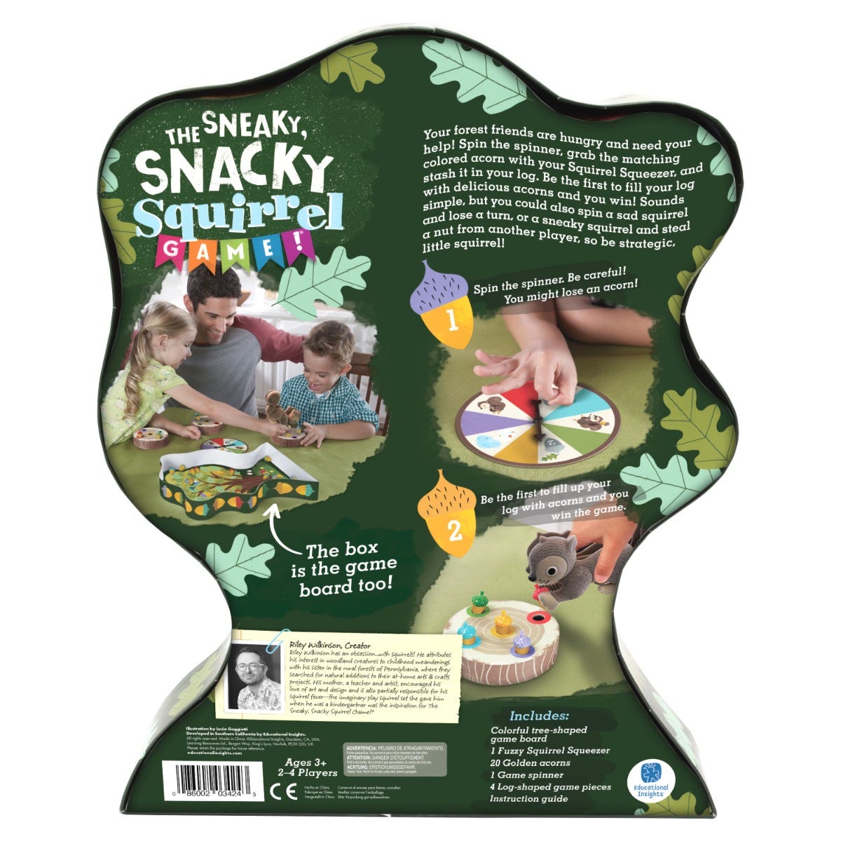 Sneaky Snacky, Squirrel Game Special Edition, Celebrate a decade of excitement and enjoyment with the Sneaky Snacky, Squirrel Game Special Edition! This best-selling preschool strategy game now comes in a collectible version, perfect for commemorating its 10th birthday.For years, the Sneaky Snacky Squirrel Game® has been a beloved addition to family game nights, captivating preschoolers while helping them develop important skills such as counting, colour-matching, and fine motor skills.This special edition 