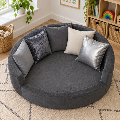 Snuggly Den Grey Chenille natural lifestyle image 2 of 8