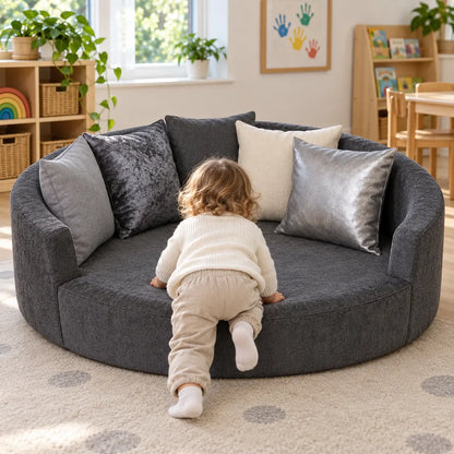 Snuggly Den Grey Chenille natural lifestyle image 4 of 8