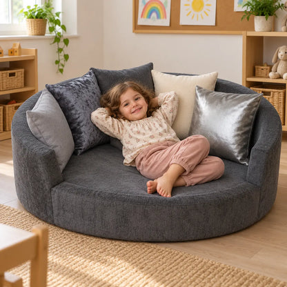 Snuggly Den Grey Chenille natural lifestyle image 6 of 8