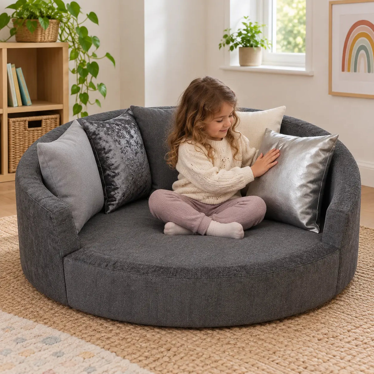 Snuggly Den Grey Chenille natural lifestyle image 8 of 8