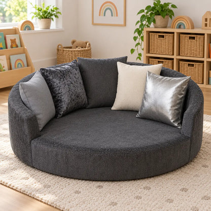 Snuggly Den Grey Chenille natural lifestyle image 1 of 8