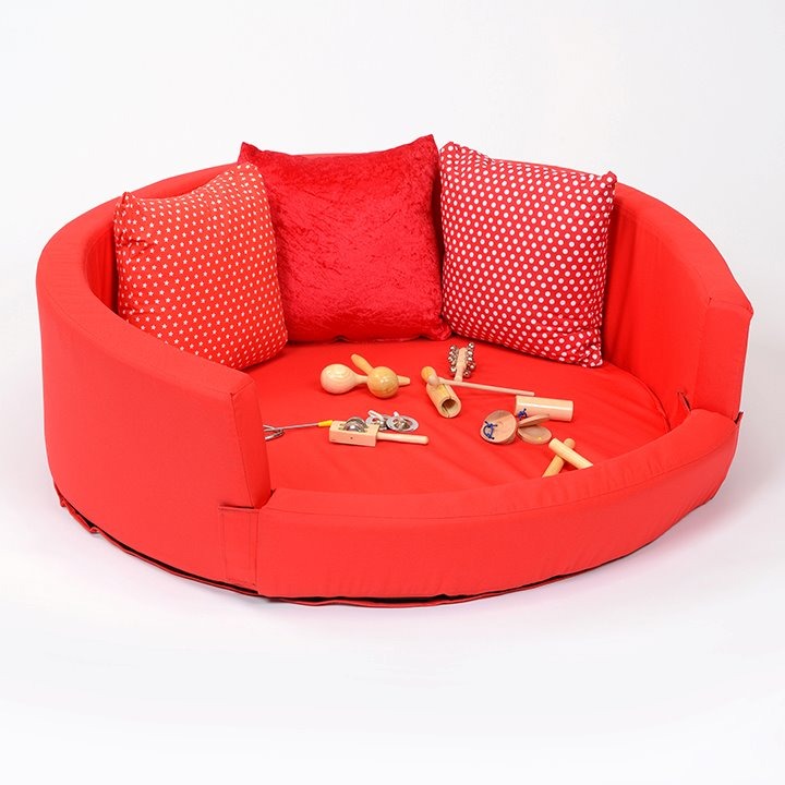Snuggly Den Red Cotton, The Snuggly Den Red Cotton is small enough to fit into most environments our Snuggly Den provides an oasis of calm. The Snuggly Den Red Cotton is designed with a low front to allow easy access, even this can be removed to make it accessible to even the tiniest customer. The Velcro strip on the base is the 'fluffy' Velcro so children will not scratch their legs when crawling into the Den. Fit it out with our range of accessories to instantly change its use, making this a most versatil