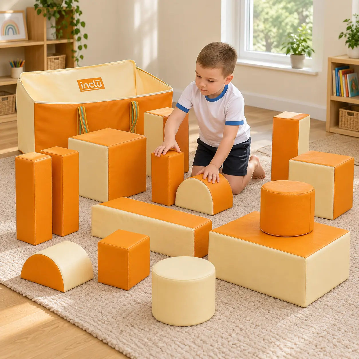 Soft Play Bag Orange and Cream lifestyle image 2 of 8