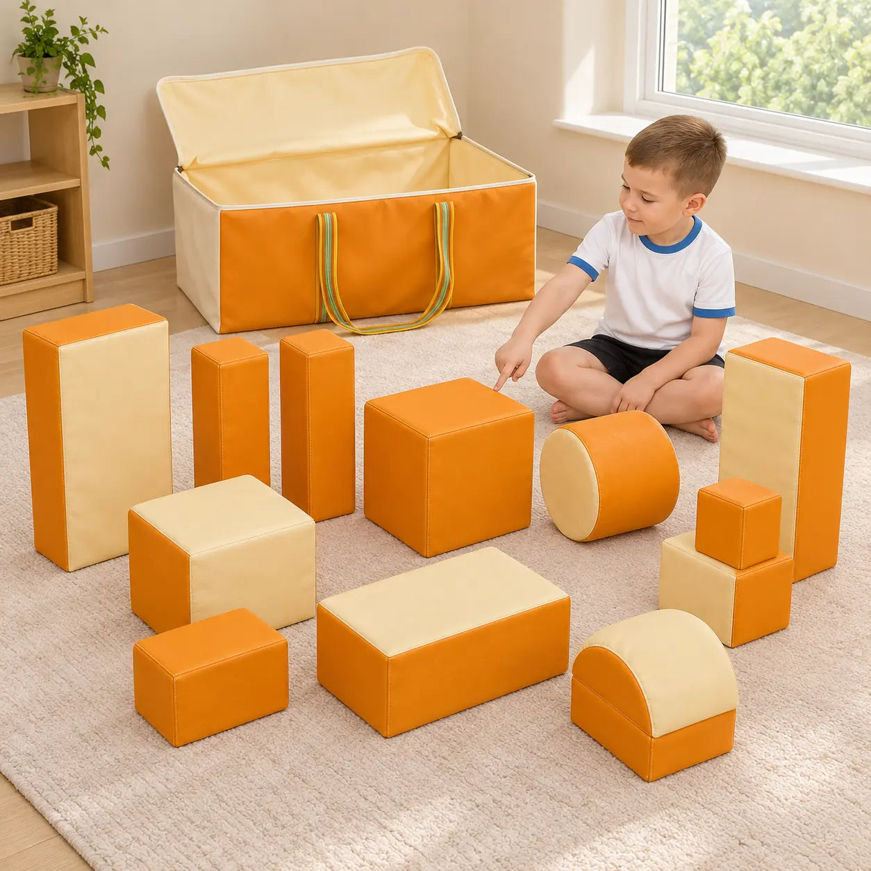 Soft Play Bag Orange and Cream lifestyle image 3 of 8