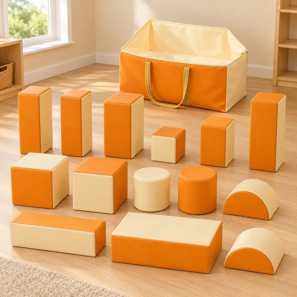 Soft Play Bag Orange and Cream lifestyle image 6 of 8